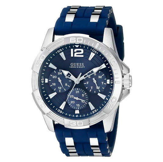 Reloj GUESS Oasis U0366G2 Genuino SilverAzul Multifuncional 100M