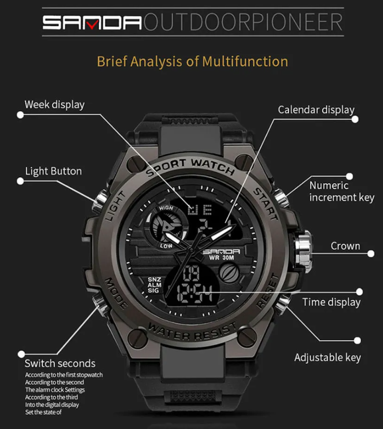 Reloj SANDA Dual Militar