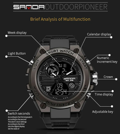 Reloj SANDA Dual Militar