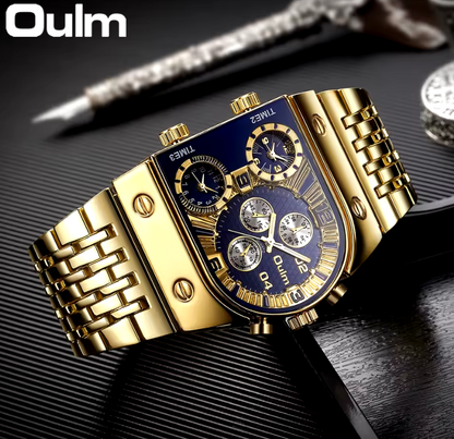 Reloj OULM Cuadrado Triple Horario