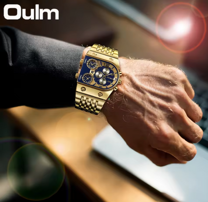 Reloj OULM Cuadrado Triple Horario