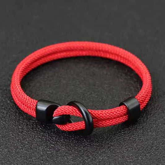 Pulsera Tela Paracord 20.5cm (Rojo|Negro|Beige|Marrón)