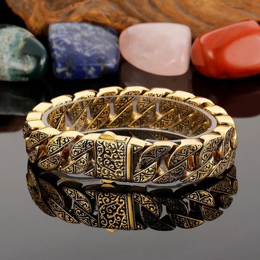 Pulsera Estilo Vikingo Gold 20.5cm