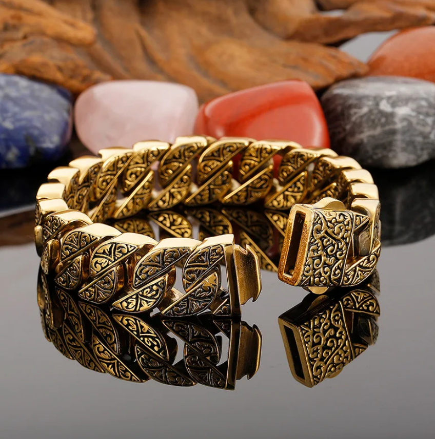 Pulsera Estilo Vikingo Gold 20.5cm
